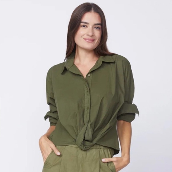Stateside Voile Long Sleeve Front Twist Shirt - Picture 1 of 8